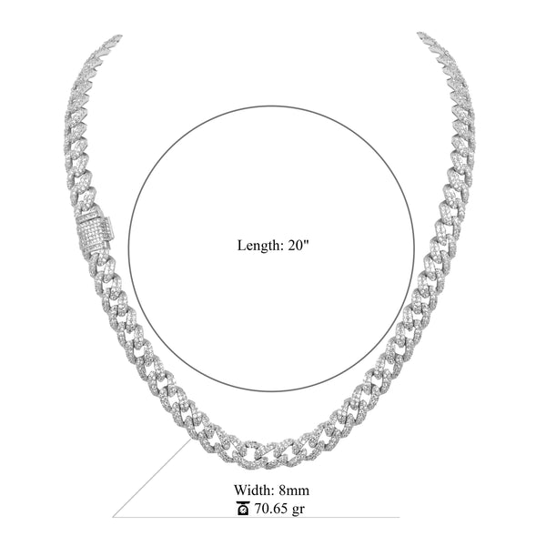 DEFT 925 CZ Cuban Chain  | 9211841