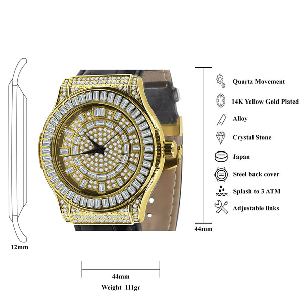 Montre en cuir Bling visible | 5110362