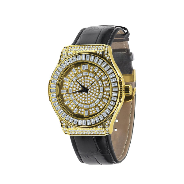 Montre en cuir Bling visible | 5110362