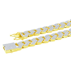 AGLOW 18MM BRASS ICED OUT CHAIN I  963212