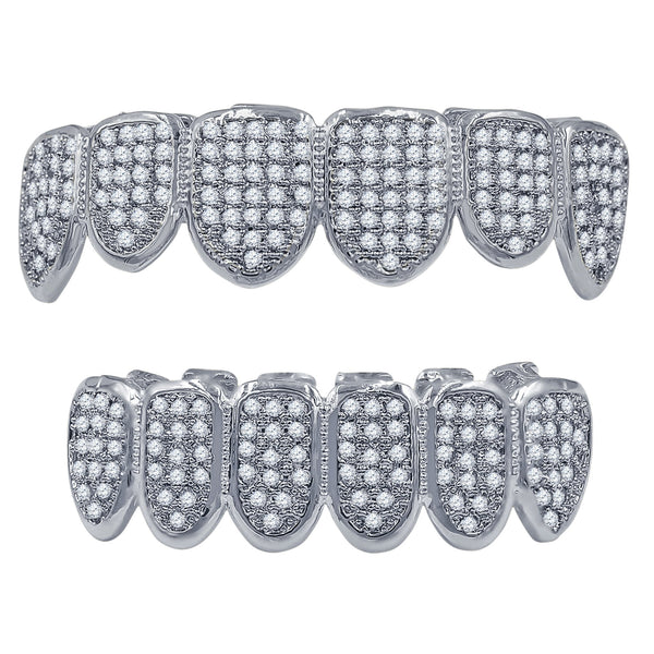 Hip Hop CZ Fang Grillz en couleur argent et or-912831