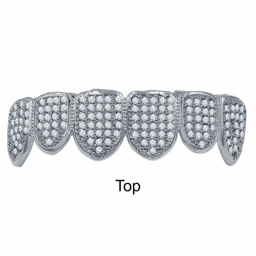 Hip Hop CZ Fang Grillz en couleur argent et or-912831