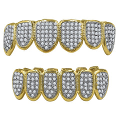 Hip Hop CZ Fang Grillz en color plateado y dorado-9128742