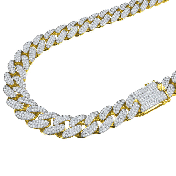 Chaîne cubaine STALLION Gold 18MM CZ | 961552