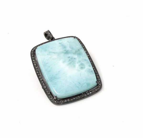 Larimar Pendant, Gemstone Pendant, Silver Pendant, Natural Larimar, Di