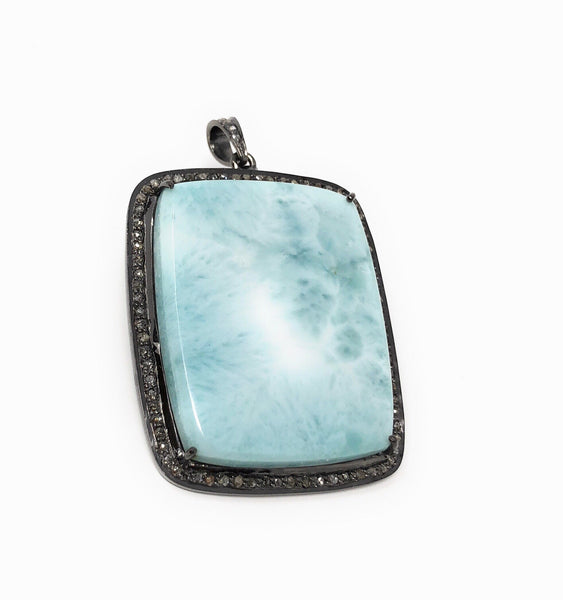 Larimar Pendant, Gemstone Pendant, Silver Pendant, Natural Larimar, Di