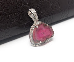 Pink Tourmaline Pendant, Gemstone Pendant, Sterling Silver Tourmaline