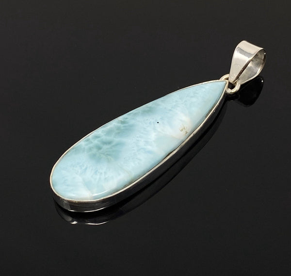 Larimar Pendant, Gemstone Pendant, Bohemian Jewelry, Sterling Silver