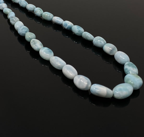 Larimar Necklace - Beaded Necklace, Gemstone Necklace, Bohemian