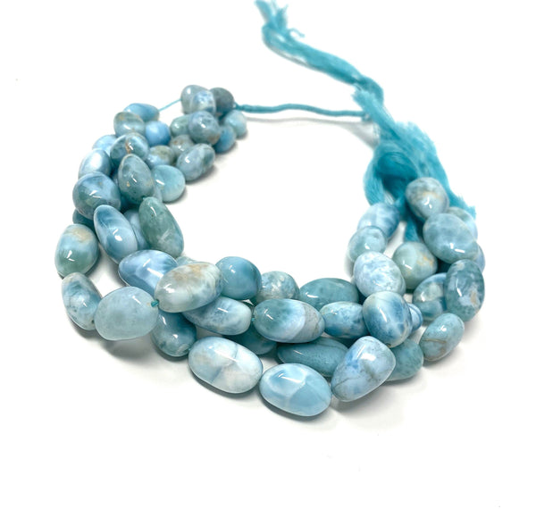 16” Larimar Beads, Gemstone Beads, Genuine Dominican Republic Larimar