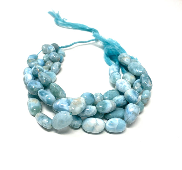 16” Larimar Beads, Gemstone Beads, Genuine Dominican Republic Larimar