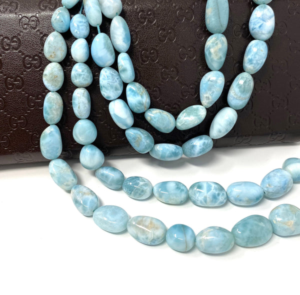 16” Larimar Beads, Gemstone Beads, Genuine Dominican Republic Larimar