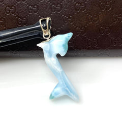 8g Larimar Dolphin Pendant,   Larimar Pendant, Bohemian Jewelry,