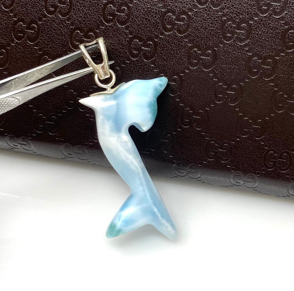 8g Larimar Dolphin Pendant,   Larimar Pendant, Bohemian Jewelry,