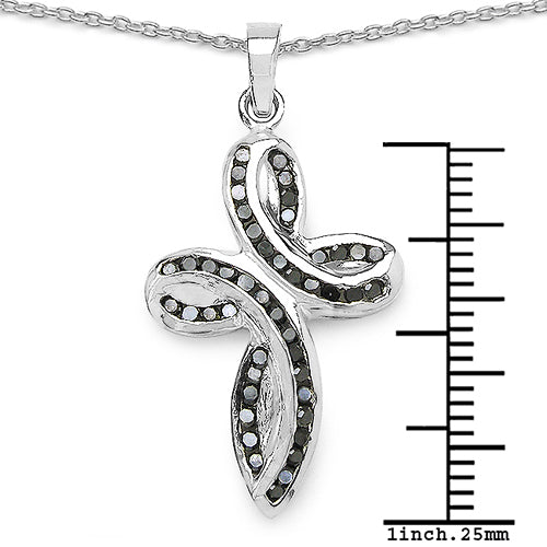 0.49 Carat Genuine Black Diamond .925 Sterling Silver Pendant